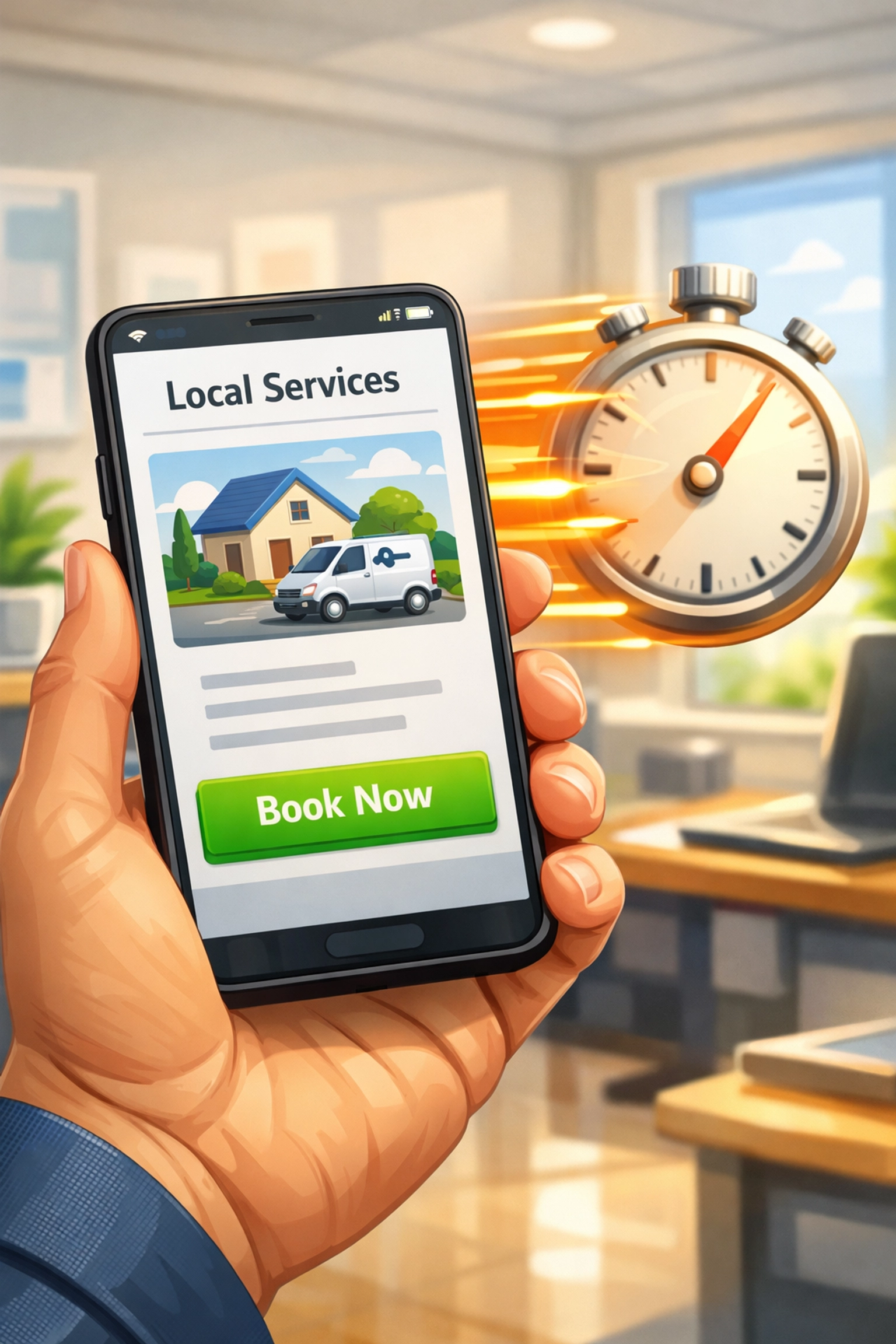 Fast-loading mobile site layout from a digital marketing agency optimized for local business conversions.