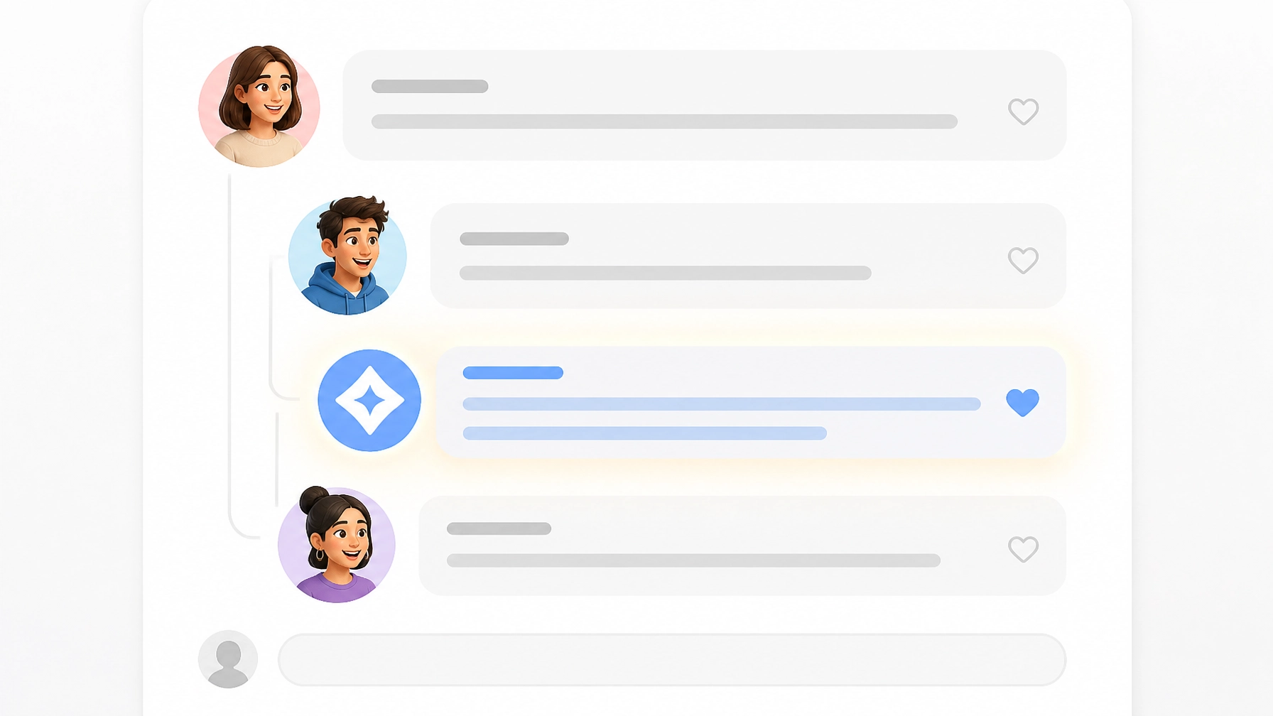 A conceptual view of a social media comment section where a brand is having a helpful interaction with customers.