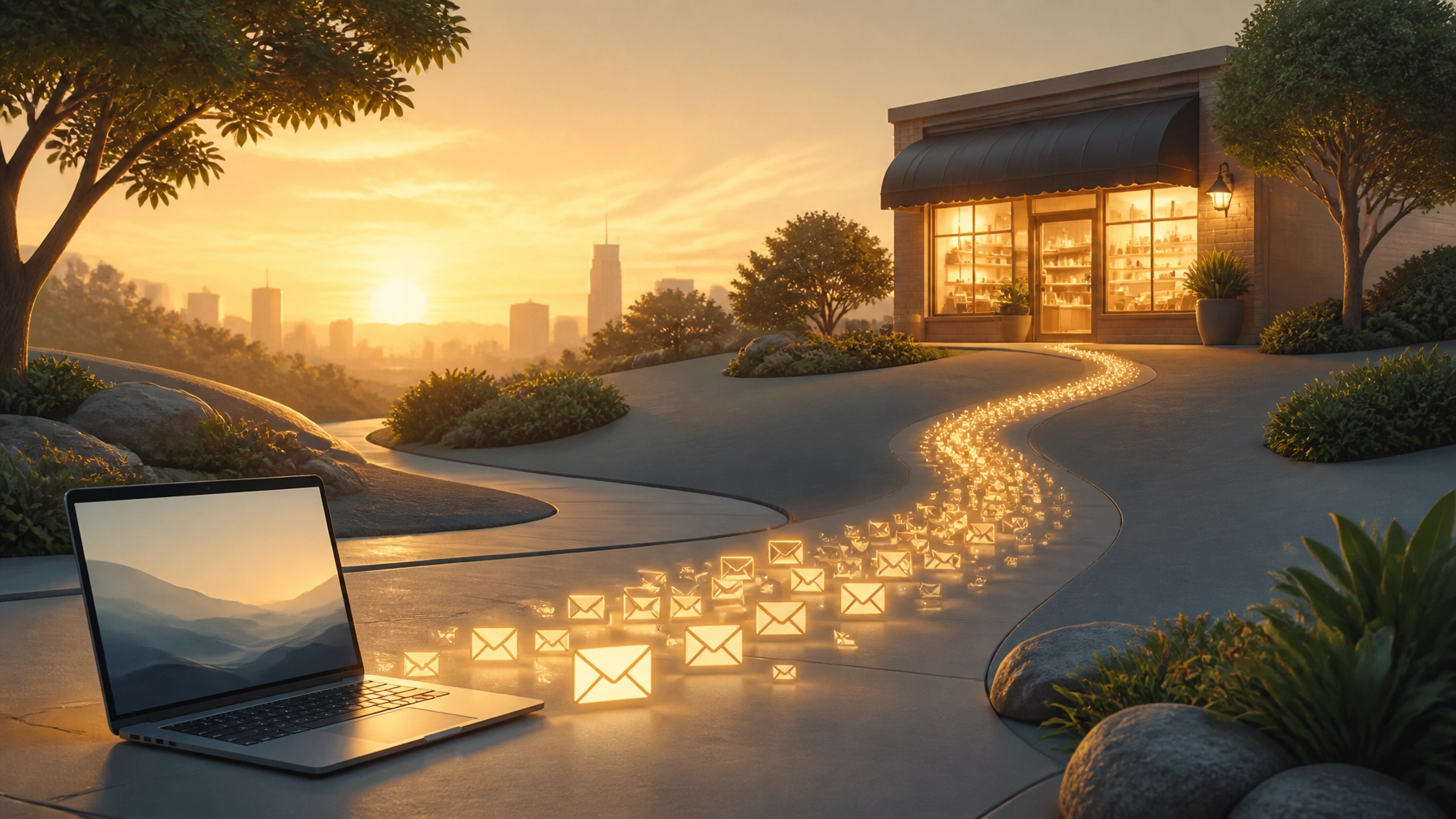 Local business and email marketing strategy illustrating customer retention and relationship-first approach.