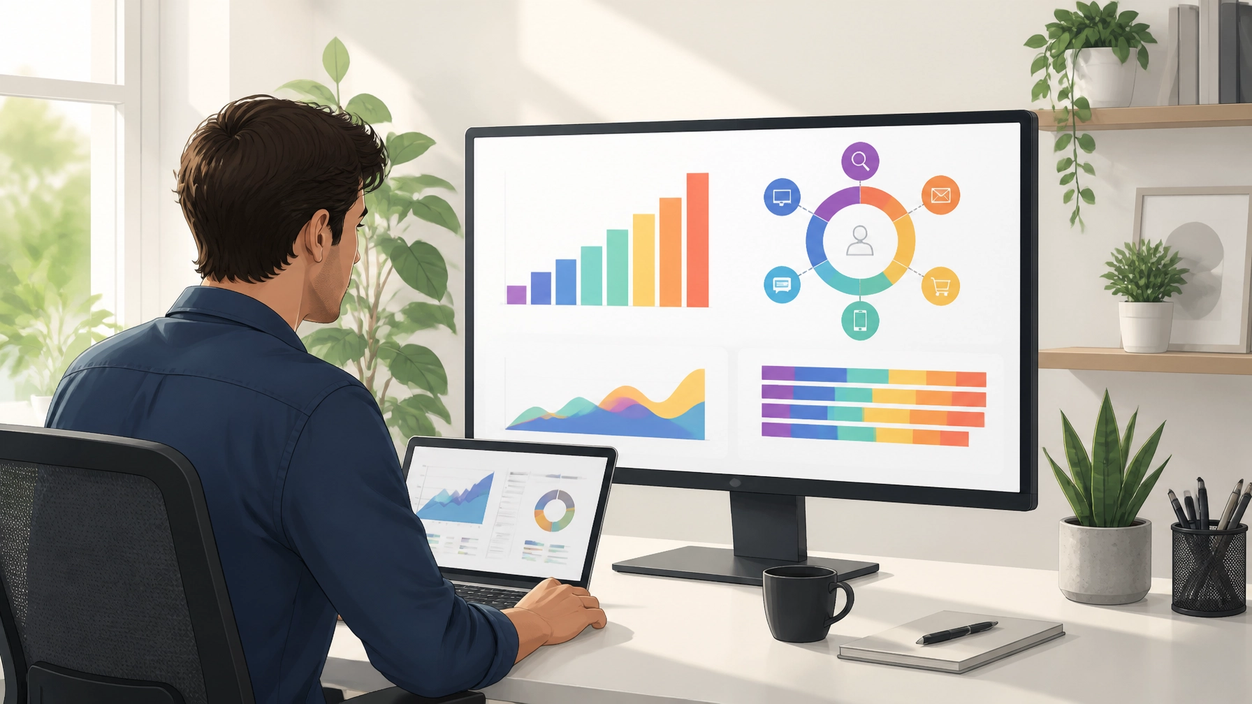 An ecommerce marketer analyzing a non-linear customer funnel