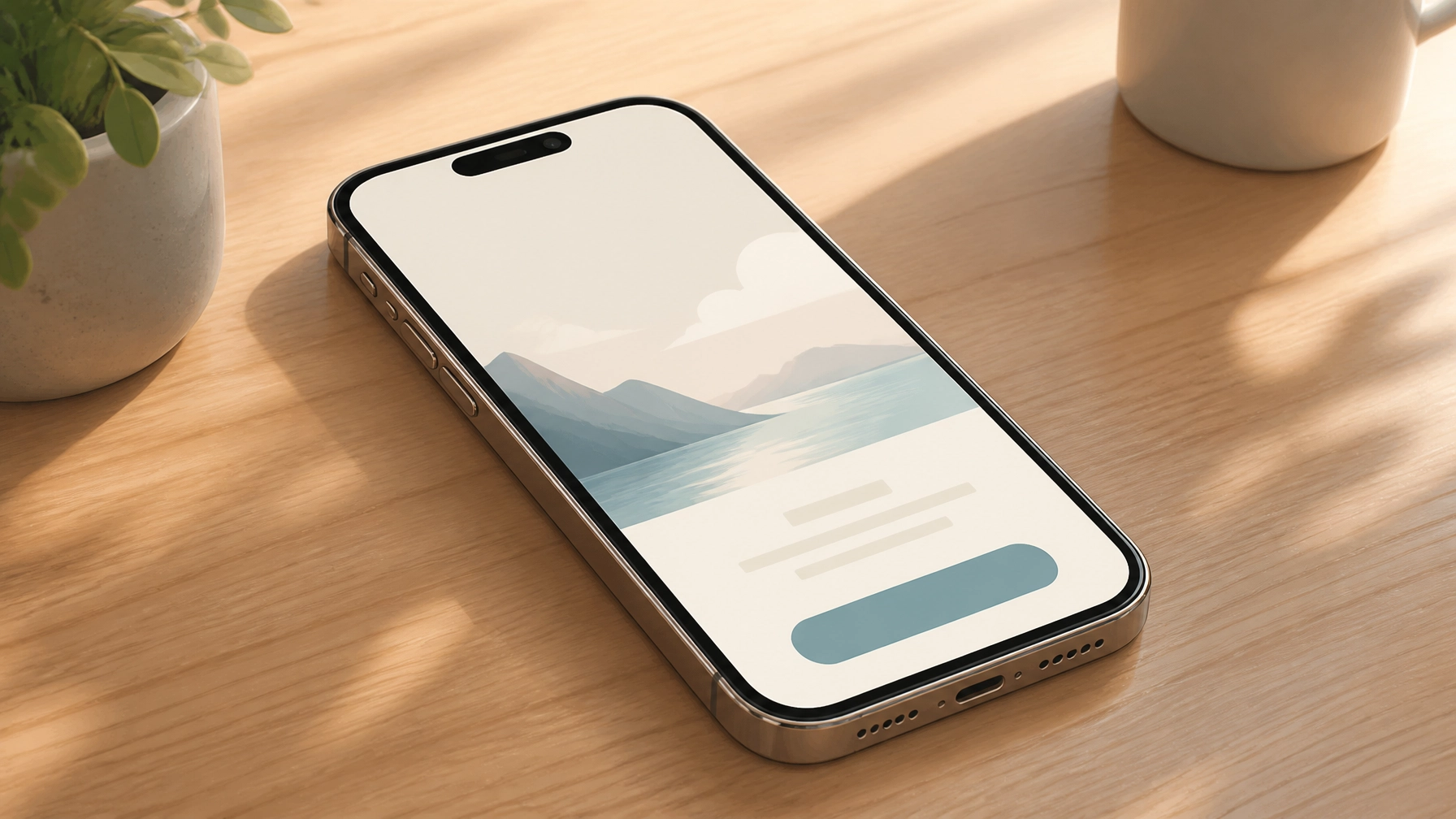 Smartphone mockup illustrating simplified website design and reduced cognitive load