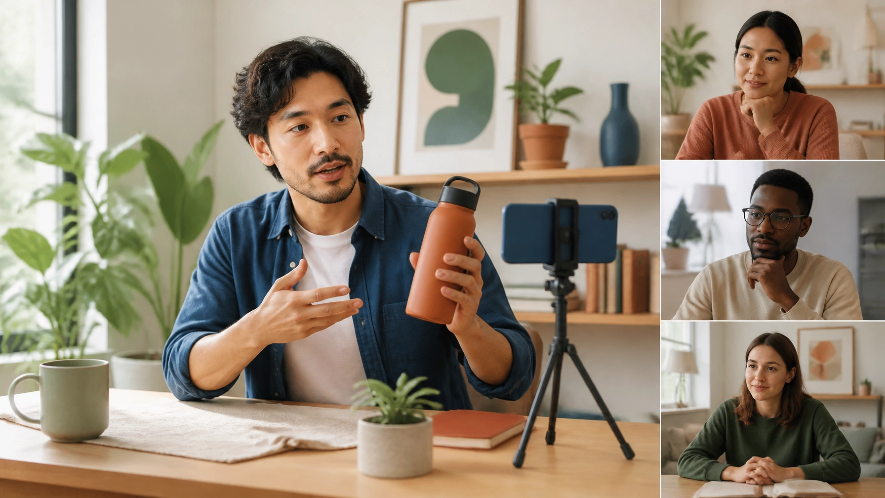 Authentic creator demonstrating product in video format, illustrating creator expertise and audience alignment for TrustMedia’s