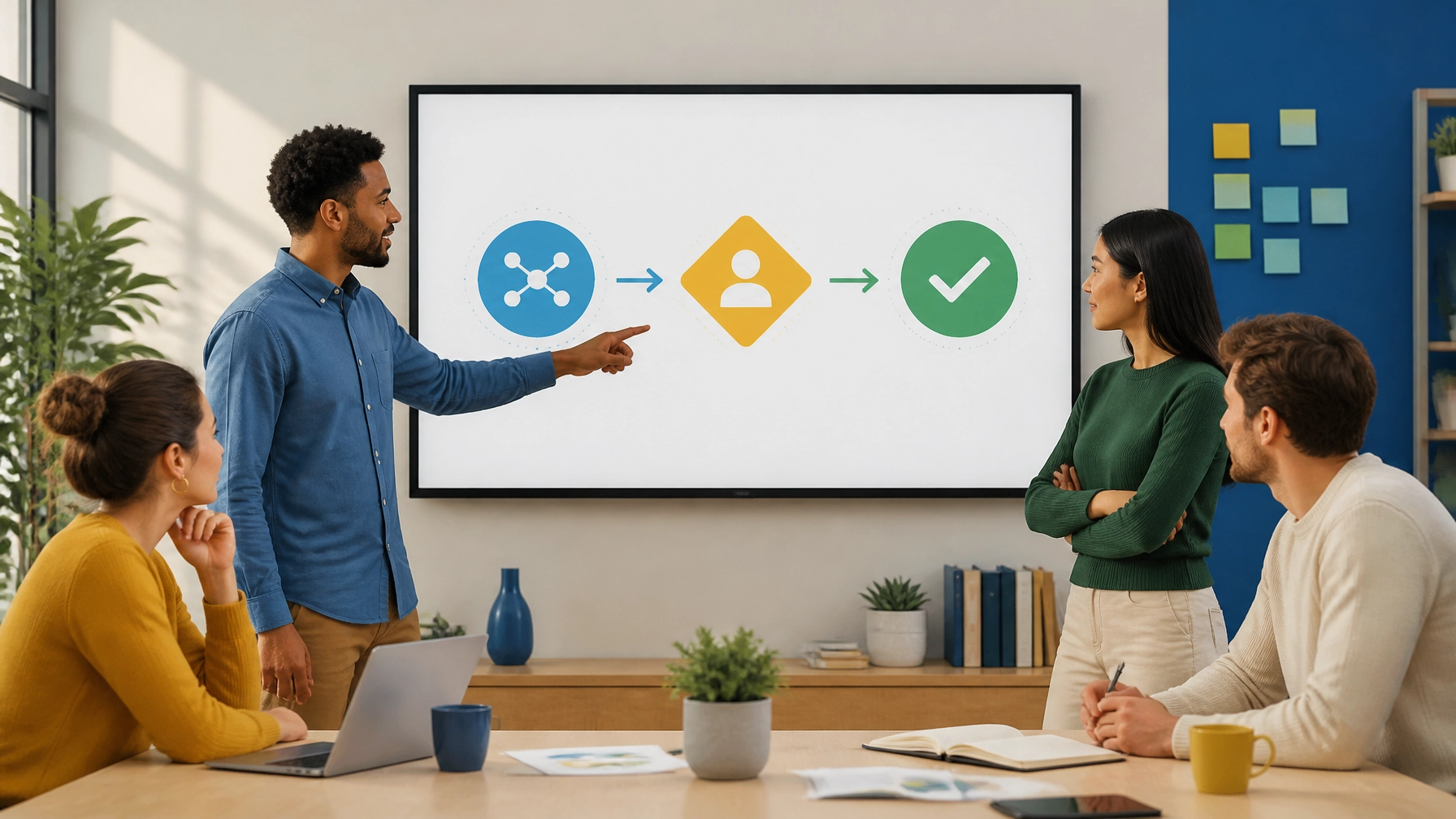 Marketing team designing the handoff between AI assistance and human approval
